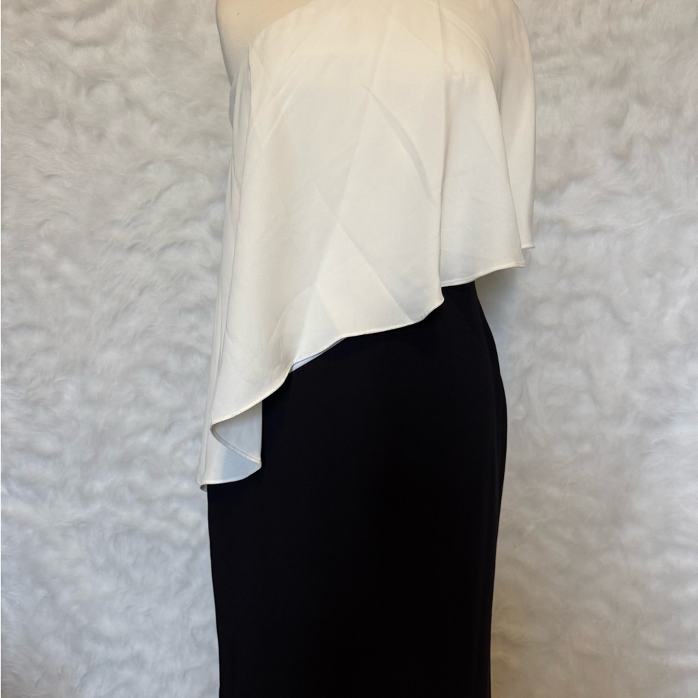 Ralph Lauren One Shoulder White and Black Dress
